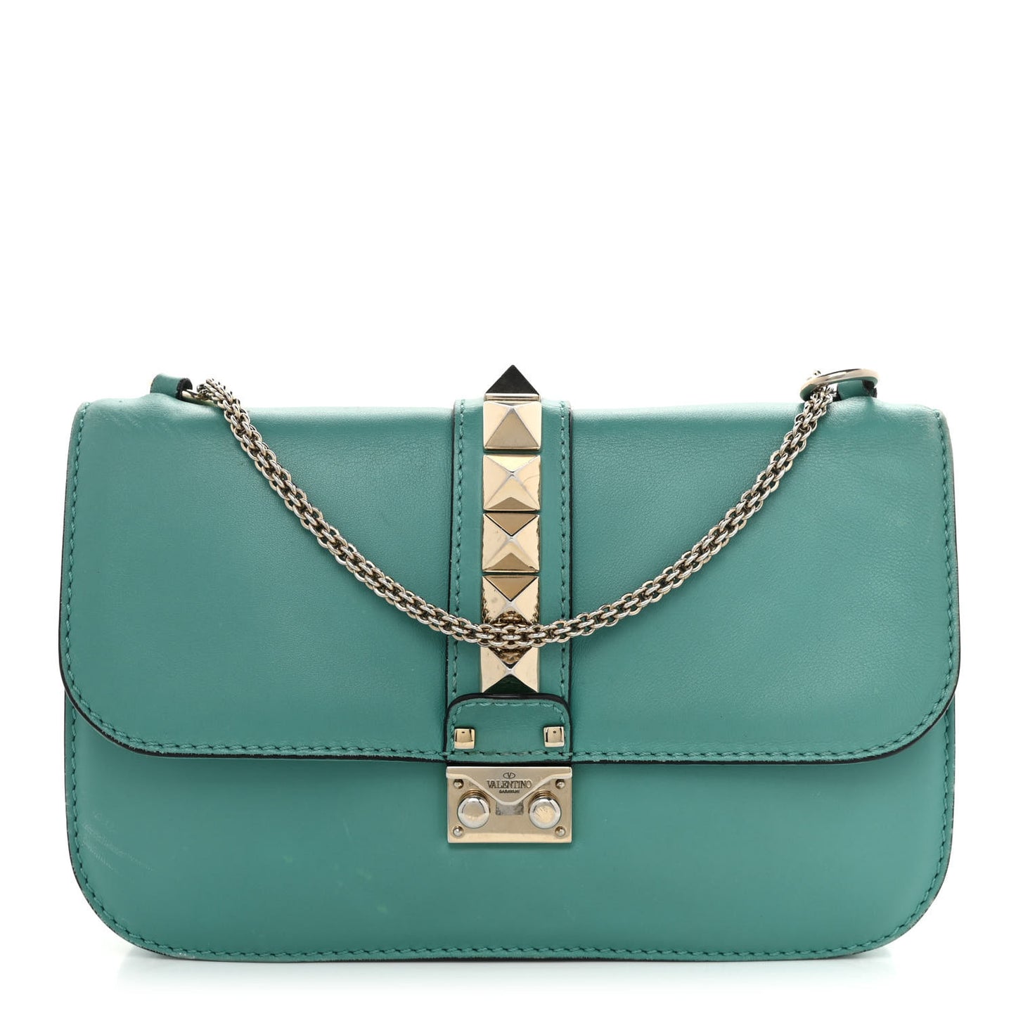 Vitello Medium Glam Lock Rockstud Flap Colibri