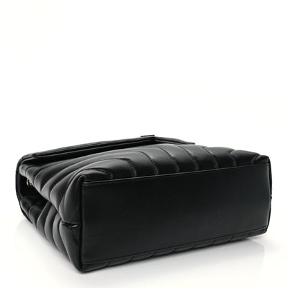 Saint Laurent Calfskin Y Quilted Monogram Small Loulou Chain Satchel Black 3 of 9