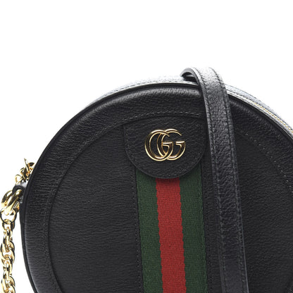 Gucci Grained Calfskin Web Mini Ophidia Round Shoulder Bag Black 10 of 10