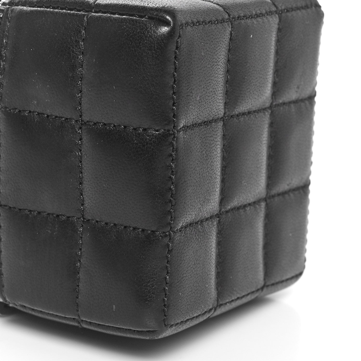 Saint Laurent Lambskin Cassandre Matelasse Carre Mini Cube On Chain Black 9 of 11