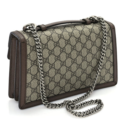 Gucci GG Supreme Monogram Textured Dollar Calfskin Top Handle Dionysus Shoulder Bag Beige Ebony New Acero 2 of 9