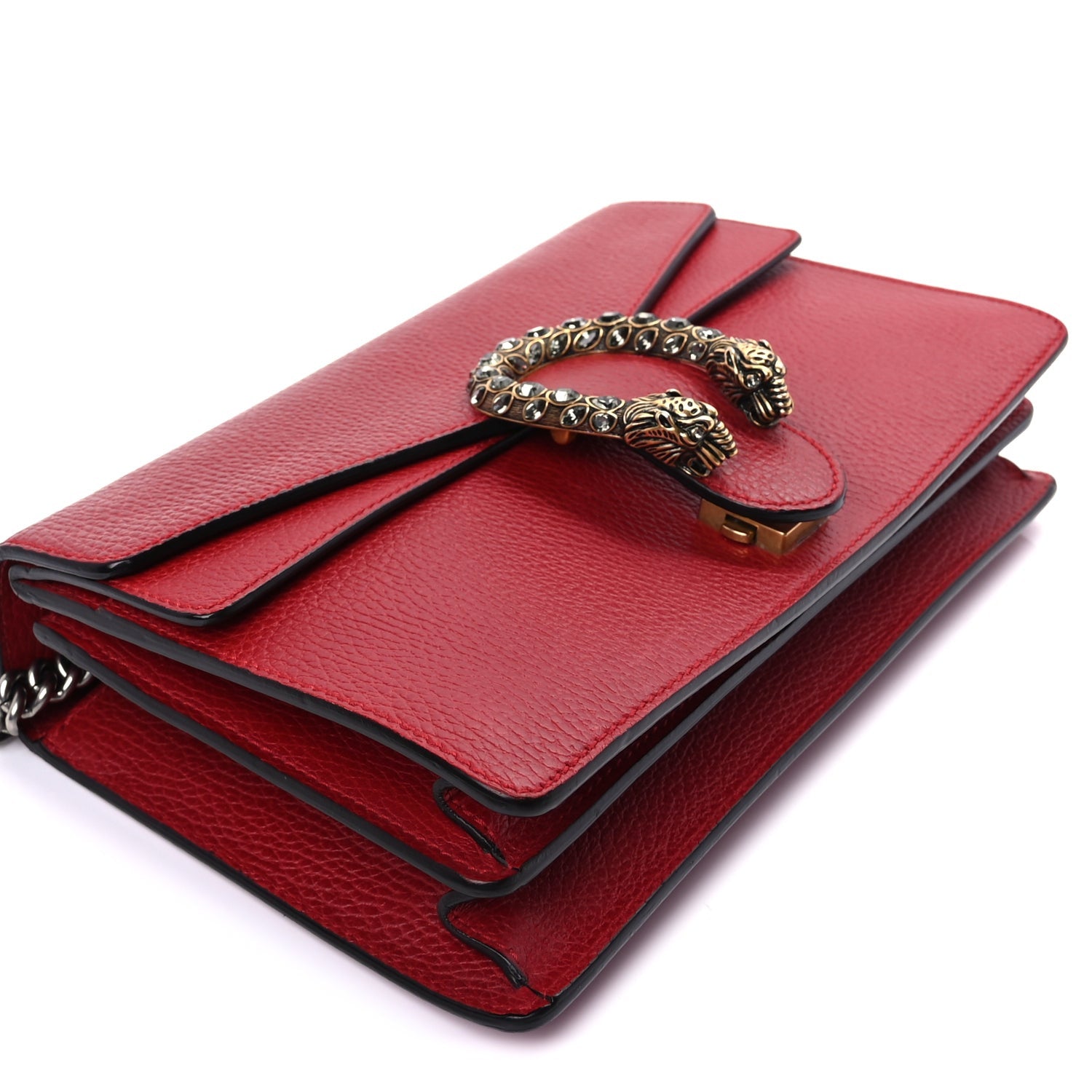 Gucci Dollar Calfskin Swarovski Crystal Small Dionysus Shoulder Bag  Hibiscus Red 7 of 8