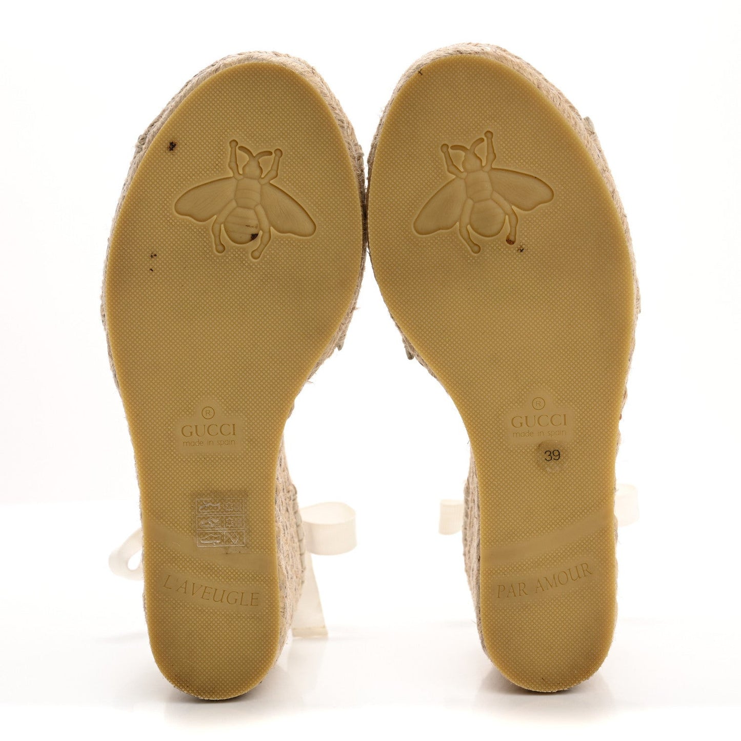 Linen Psychedelic Mini GG Monogram Ankle Wrap Platform Espadrille Wedge Sandals 39 Multicolor Mystic White