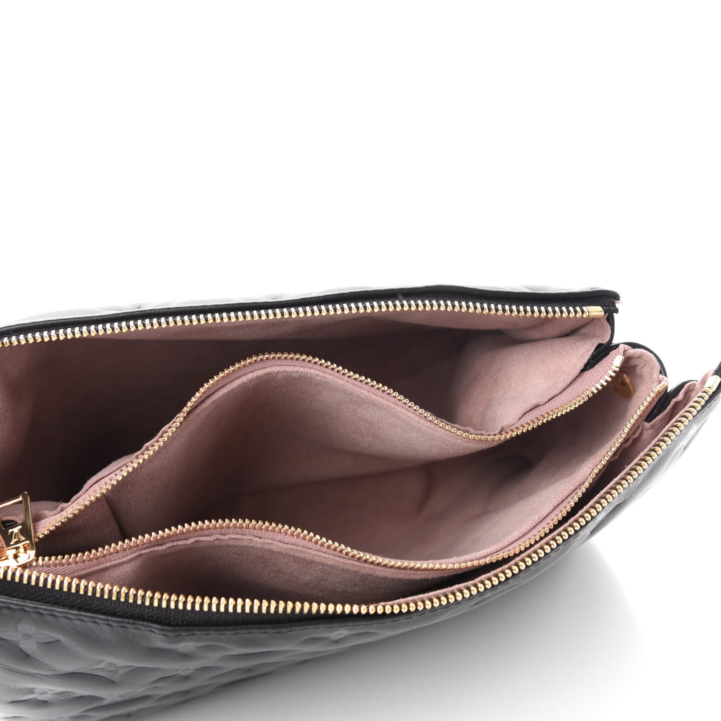 Lambskin Embossed Monogram Coussin PM Black