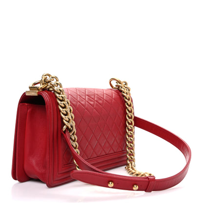 Chanel Caviar Quilted Medium Boy Flap Red 3 of 10