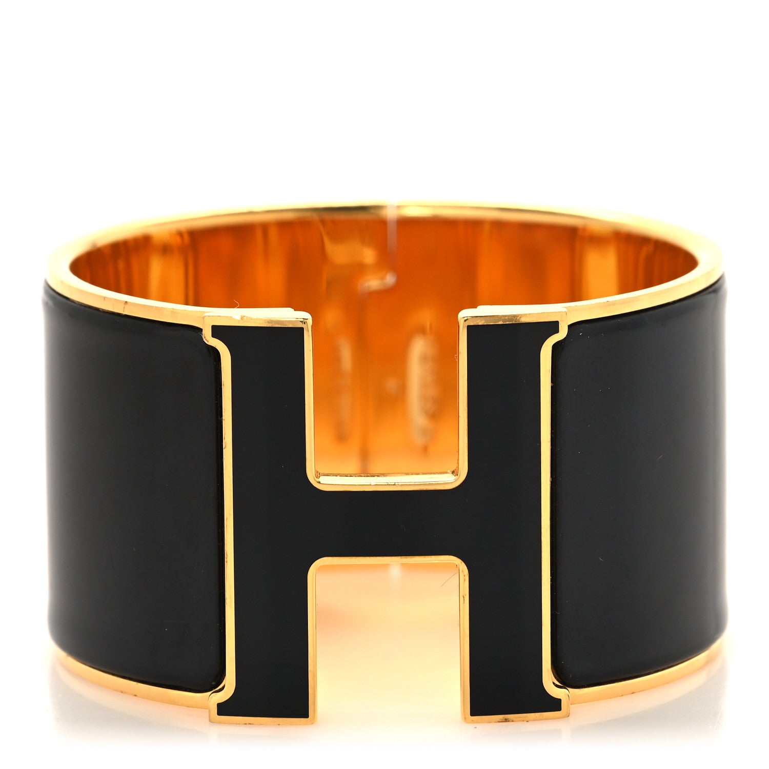 Hermes Enamel Extra Wide Clic Clac H Bracelet PM Black 1 of 4