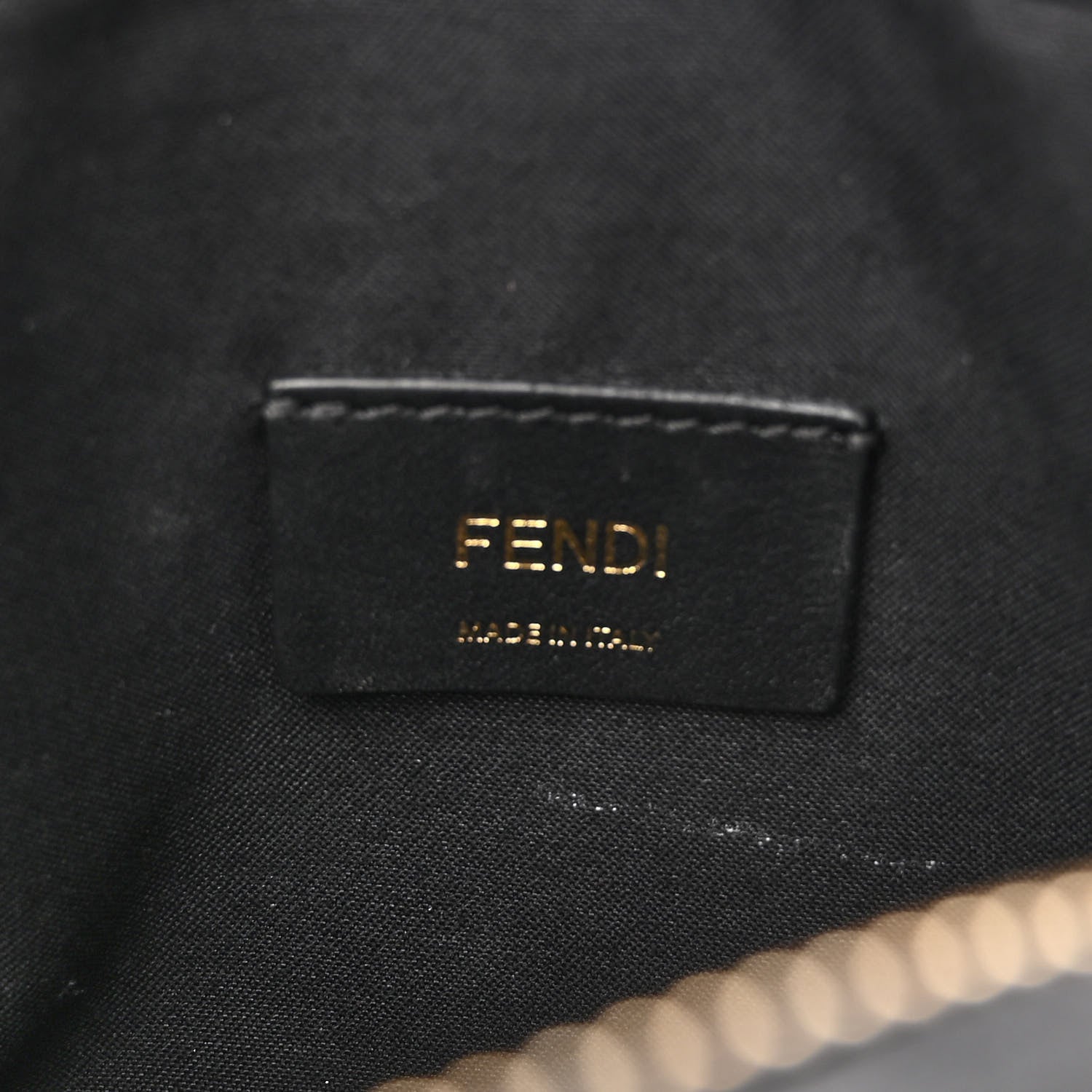 Fendi Vitello Century Matte Stamp Patch Bi-Color Mini Camera Case Black Maya Fragola 6 of 9