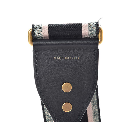 Christian Dior Canvas Embroidered Shoulder Strap Rose Multicolor 5 of 6