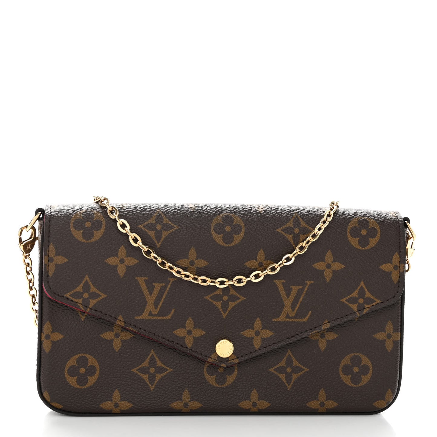 Monogram Pochette Felicie Chain Wallet Fuchsia
