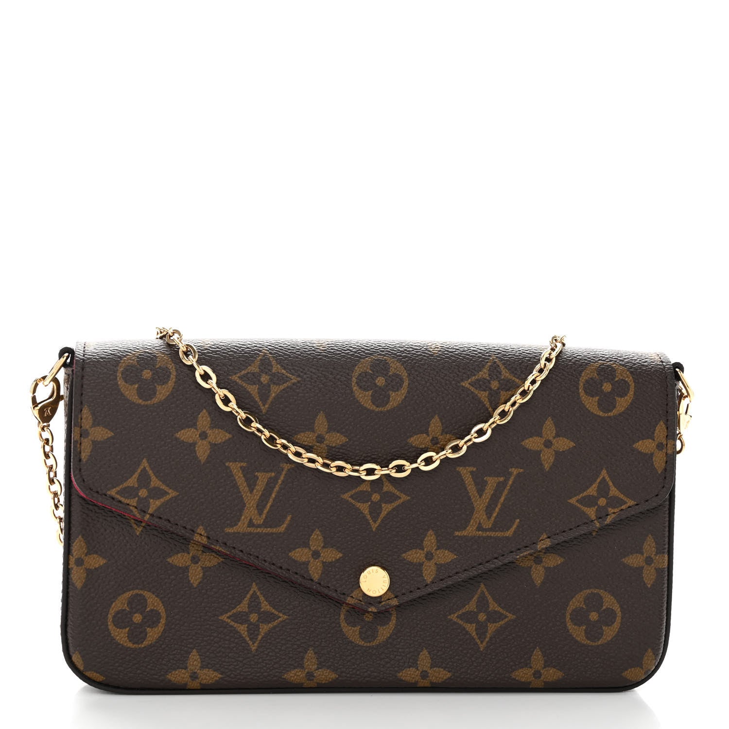 Louis Vuitton Monogram Pochette Felicie Chain Wallet Fuchsia 3 of 10