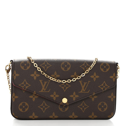 Louis Vuitton Monogram Pochette Felicie Chain Wallet Fuchsia 3 of 10