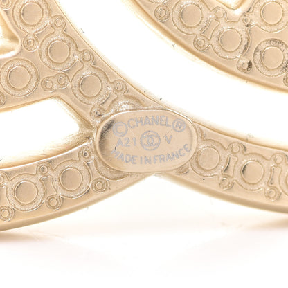 Chanel Crystal CC Brooch Light Gold 4 of 5