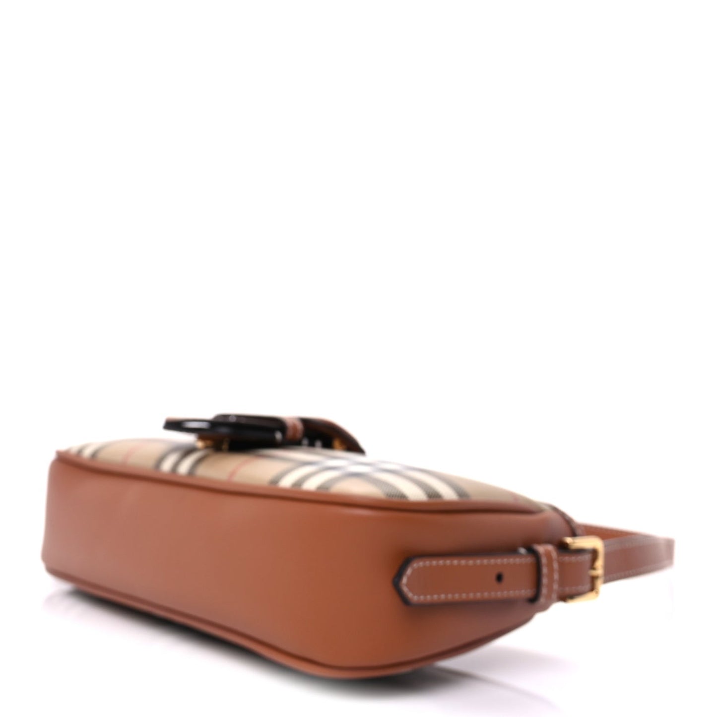 E-Canvas Vintage Check Sling Buckle Bag Briar Brown