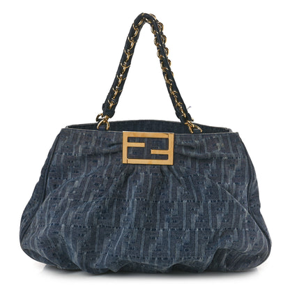 Fendi Denim Zucca Mia Tote Blue 1 of 11