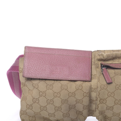 Gucci GG Monogram Web Double Pocket Belt Bag Pink 19 of 19