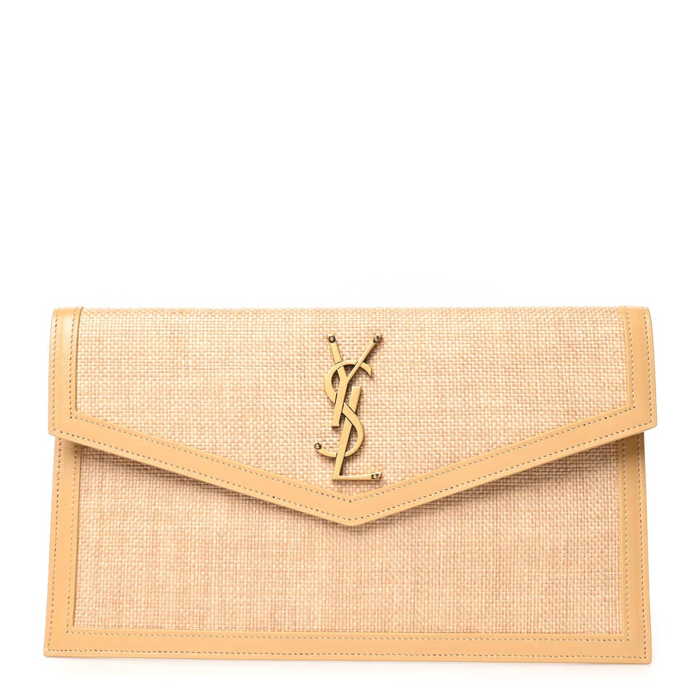 Micro Raffia Uptown Pouch Natural Hay Blush