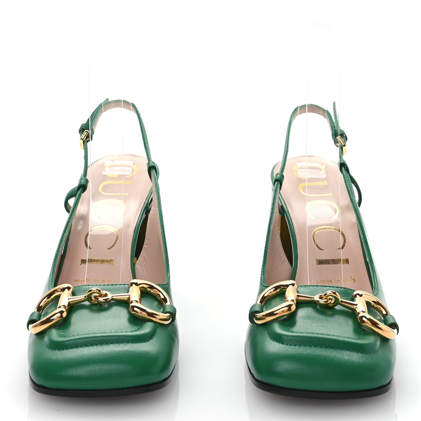 Malaga Kid Horsebit 75mm Slingback Pumps 36 New Shamarock