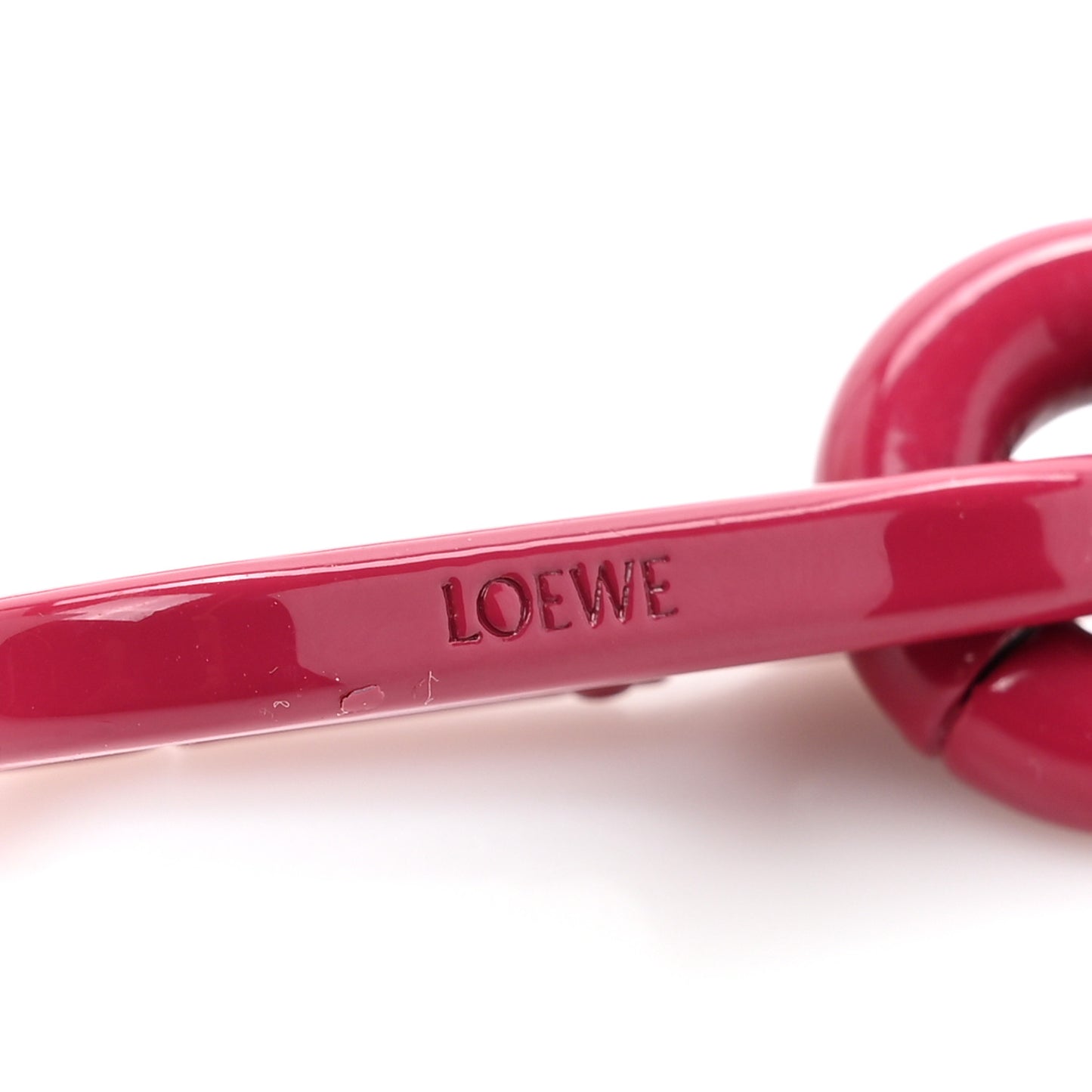 Brass Monochrome Donut Chain Shoulder Strap Ruby Red Glaze