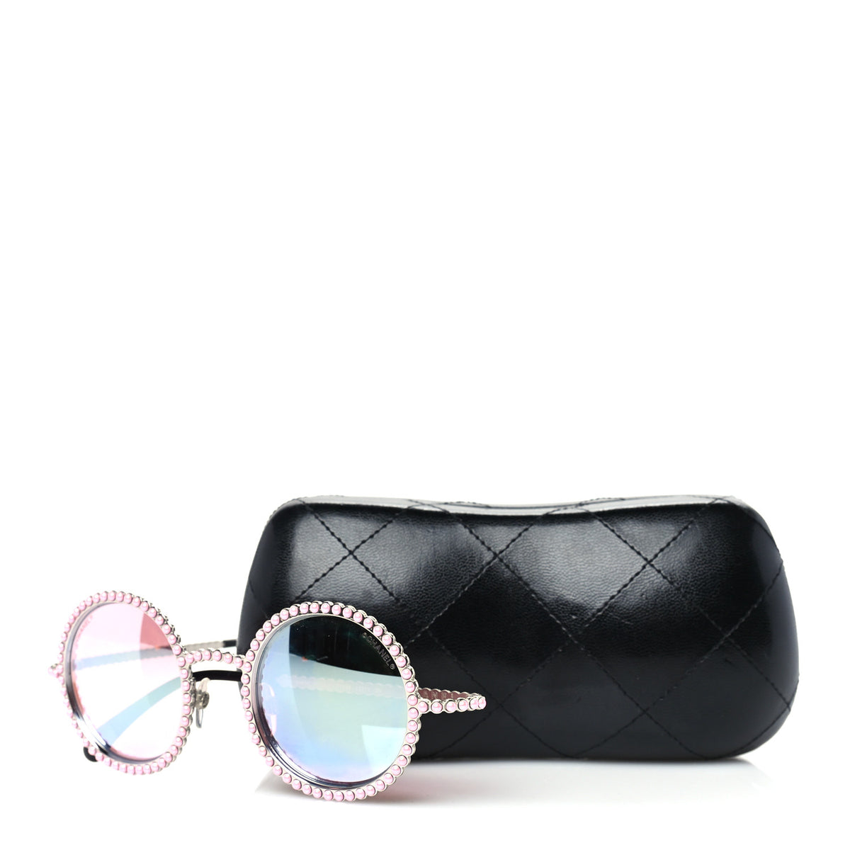 Chanel Metallic Pearl Round Sunglasses 71138 Pink 7 of 7