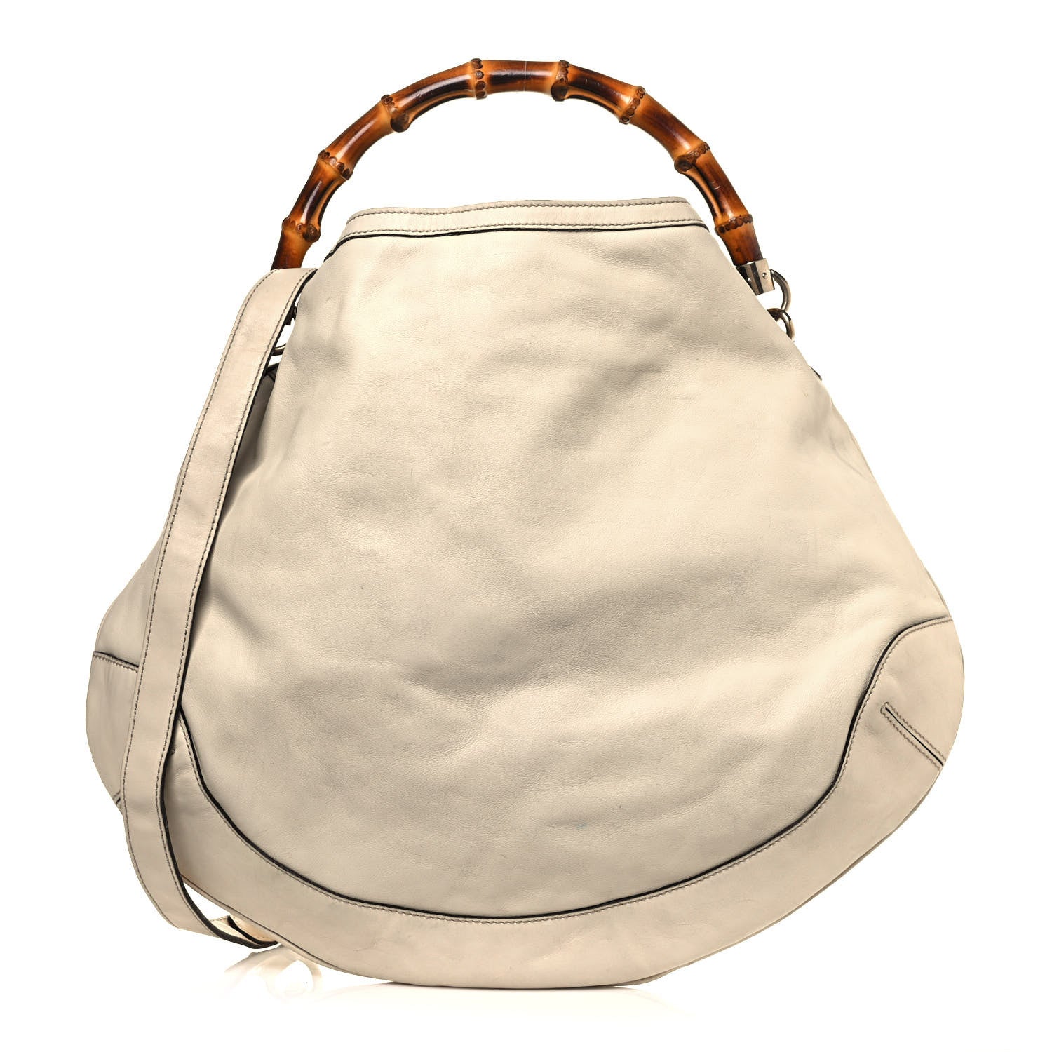 Gucci Calfskin Peggy Bamboo Top Handle Hobo Ivory 1 of 23