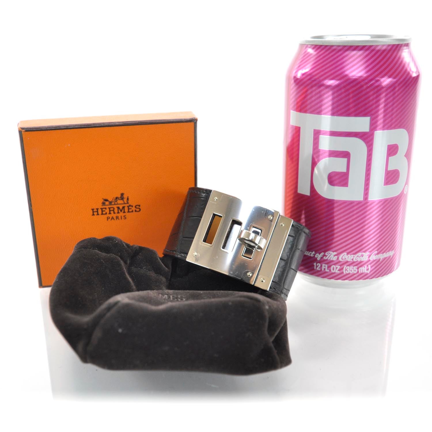 Hermes Alligator Kelly Dog Cuff Black 2 of 5