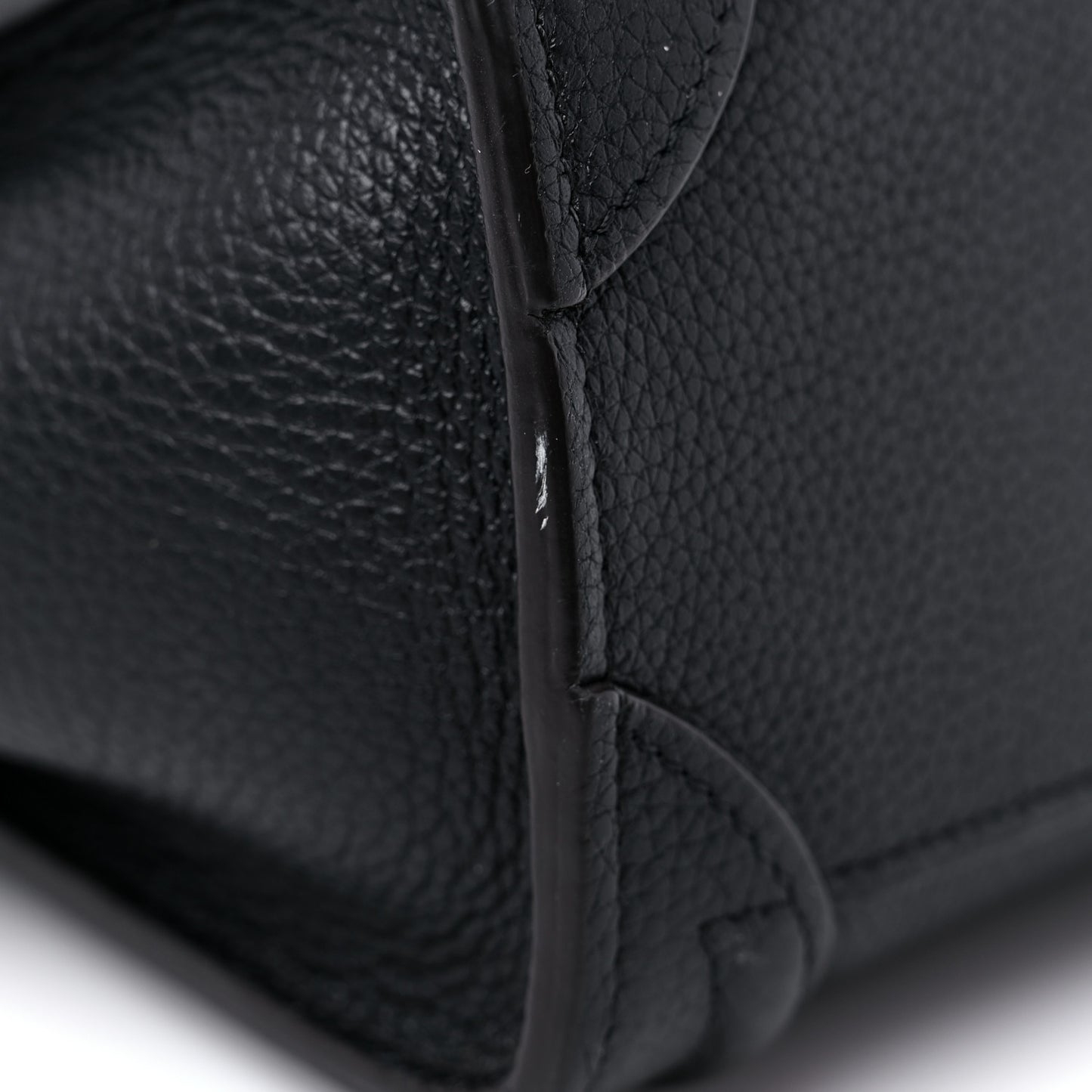 Drummed Calfskin Nano Luggage Black