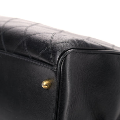 Chanel Calfskin Stitched XL Weekender Black 9 of 14