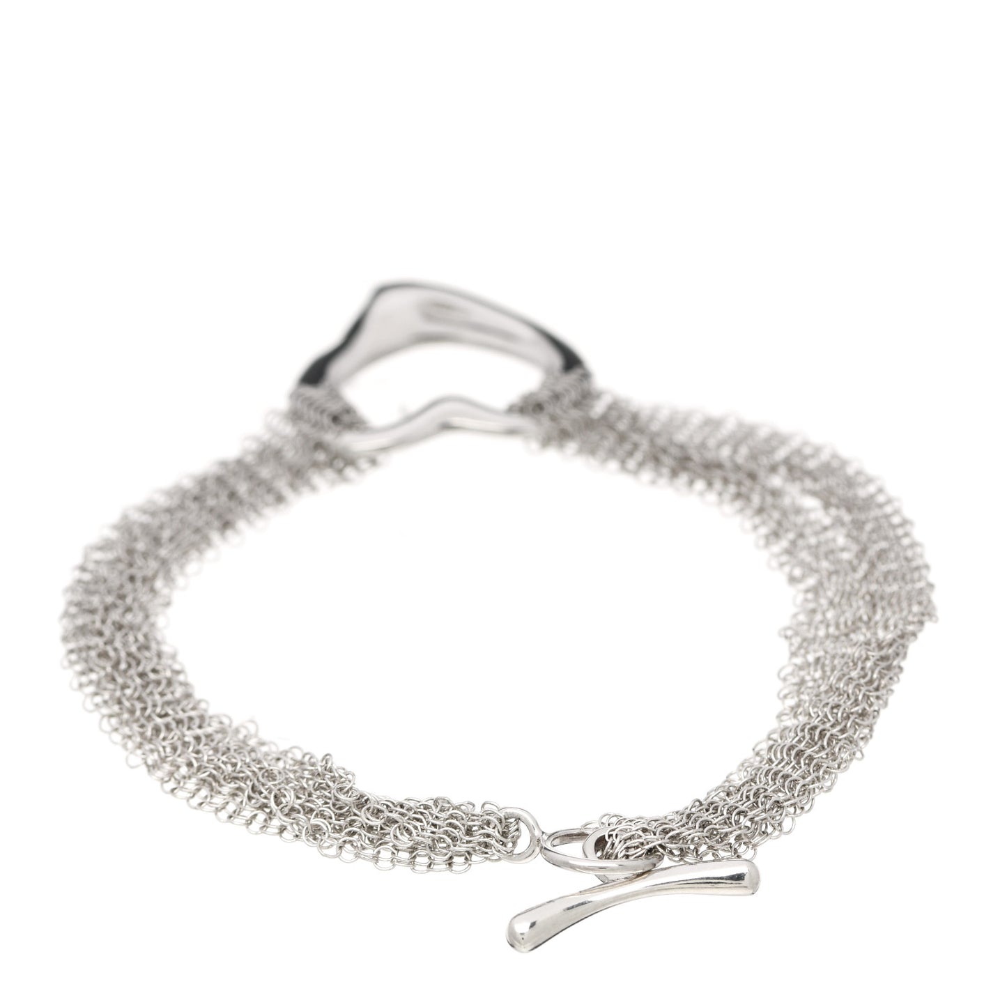 Sterling Silver Elsa Peretti Open Heart Mesh Bracelet