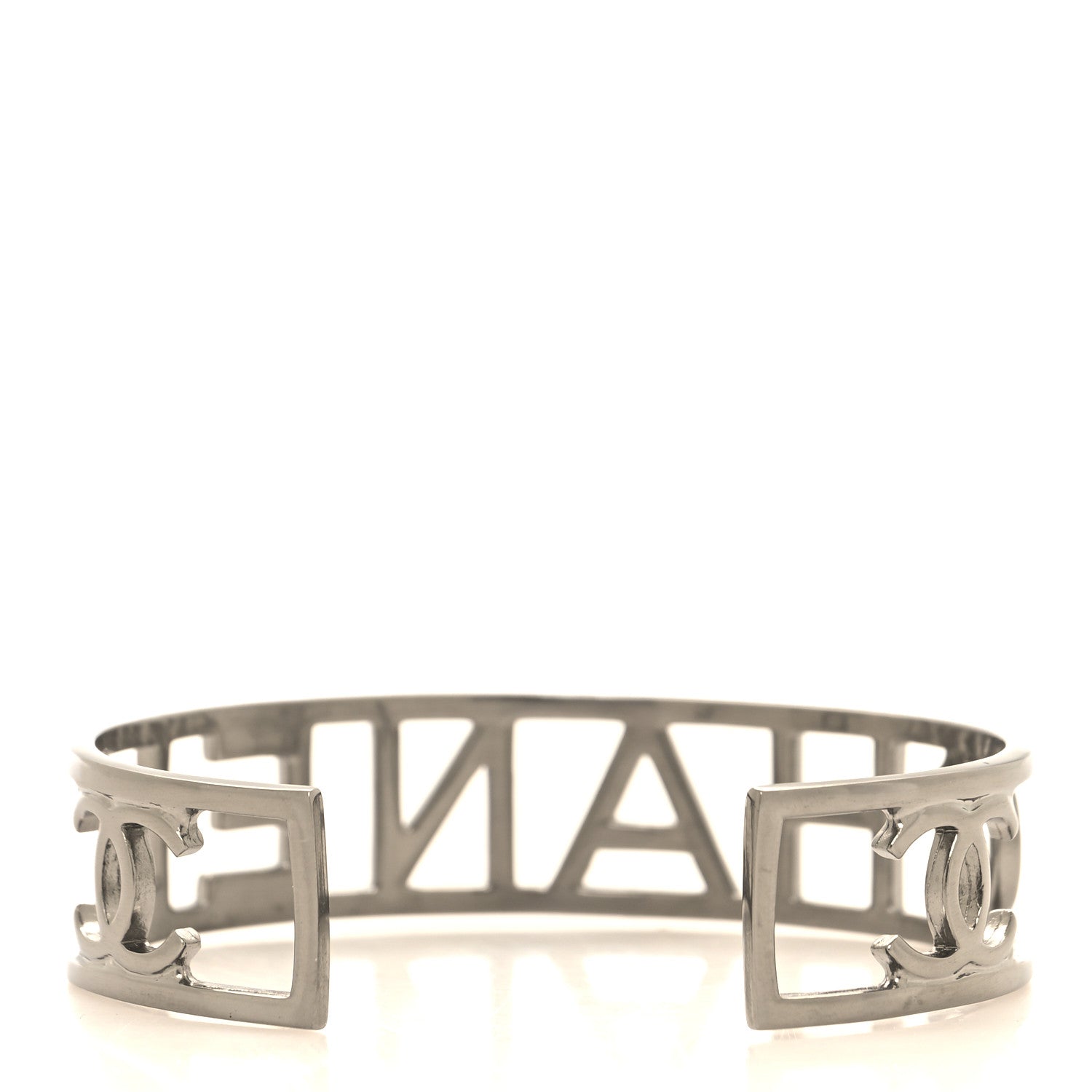 Chanel Ruthenium Logo Cuff Bracelet 3 of 5