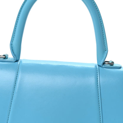 Balenciaga Shiny Box Calfskin Tonal B Small Hourglass Top Handle Bag Azur 12 of 16