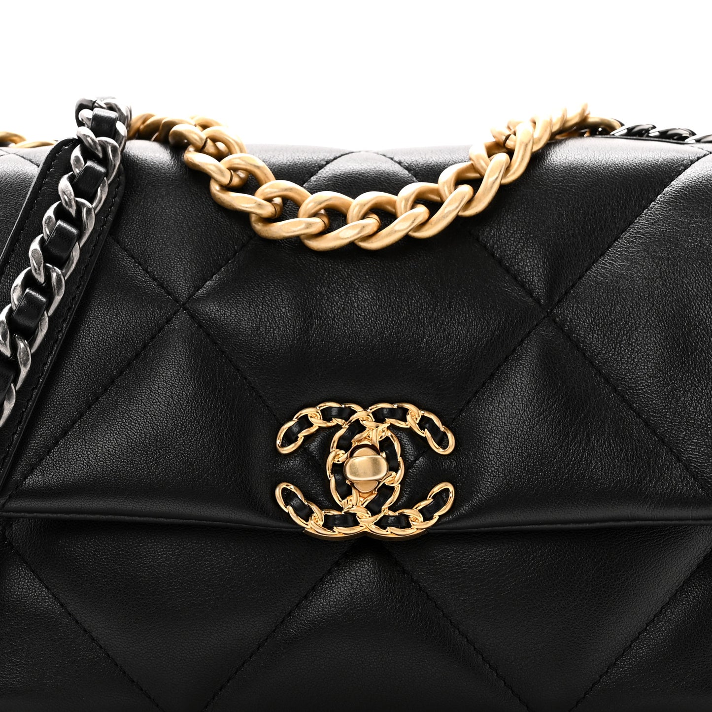 Lambskin Quilted Medium Chanel 19 Flap Black