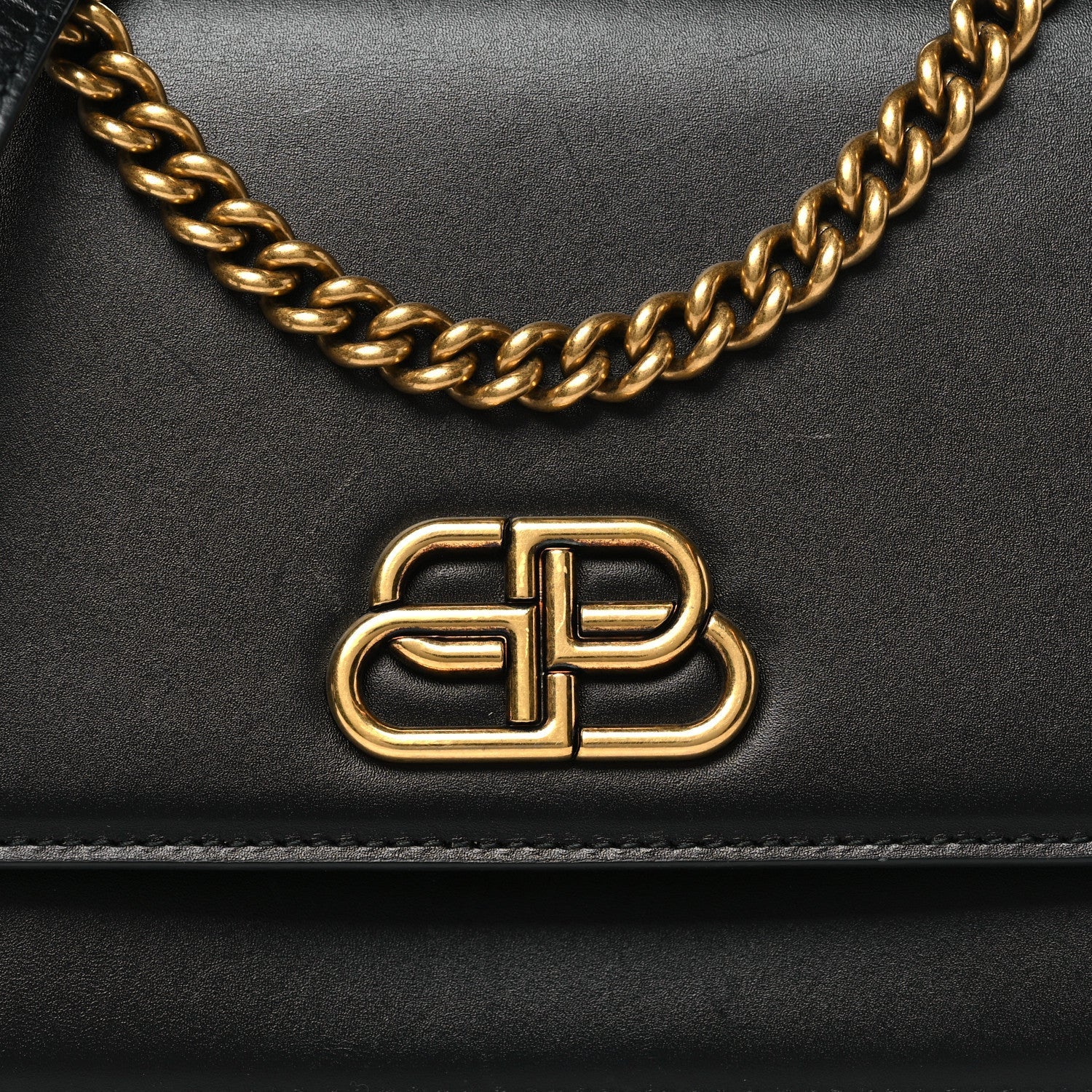 Balenciaga Box Calfskin S Sharp Chain Shoulder Bag Black 7 of 7