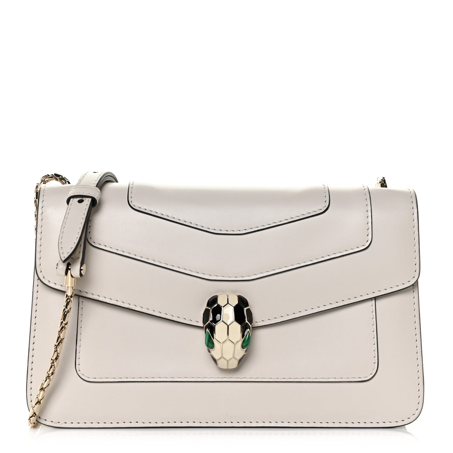 Calfskin Serpenti Forever Crossbody Bag White