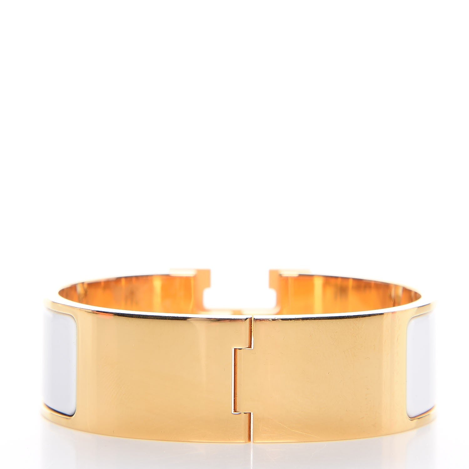 Hermes Enamel Wide Clic Clac H Bracelet PM White 3 of 5