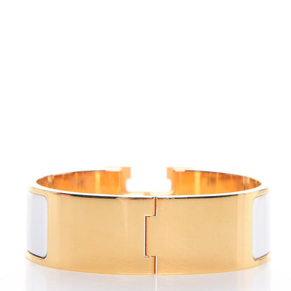 Hermes Enamel Wide Clic Clac H Bracelet PM White 3 of 5