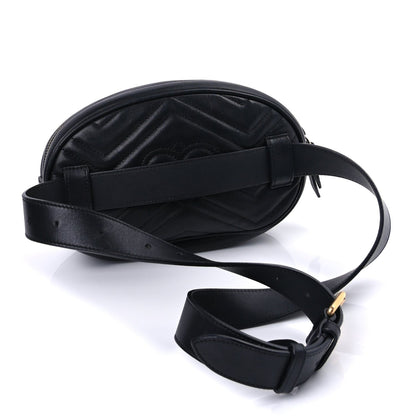 Gucci Calfskin Matelasse GG Marmont Belt Bag 95 38 Black 2 of 8