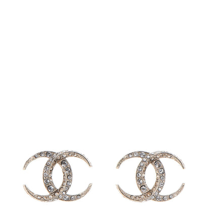 Chanel Crystal CC Moon Earrings Gold 1 of 6