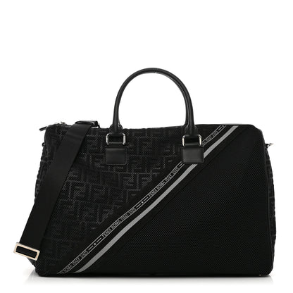 Fendi Mesh Vitello Century FF 1974 Embossed Medium Weekender Black 1 of 8