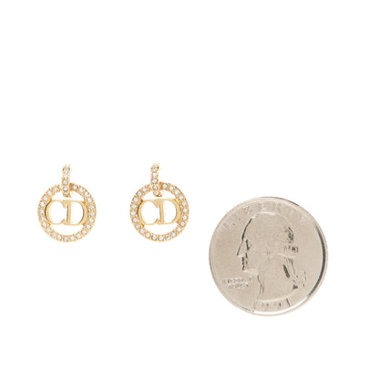 Christian Dior Metal Crystal Petit CD Earrings Gold 2 of 5