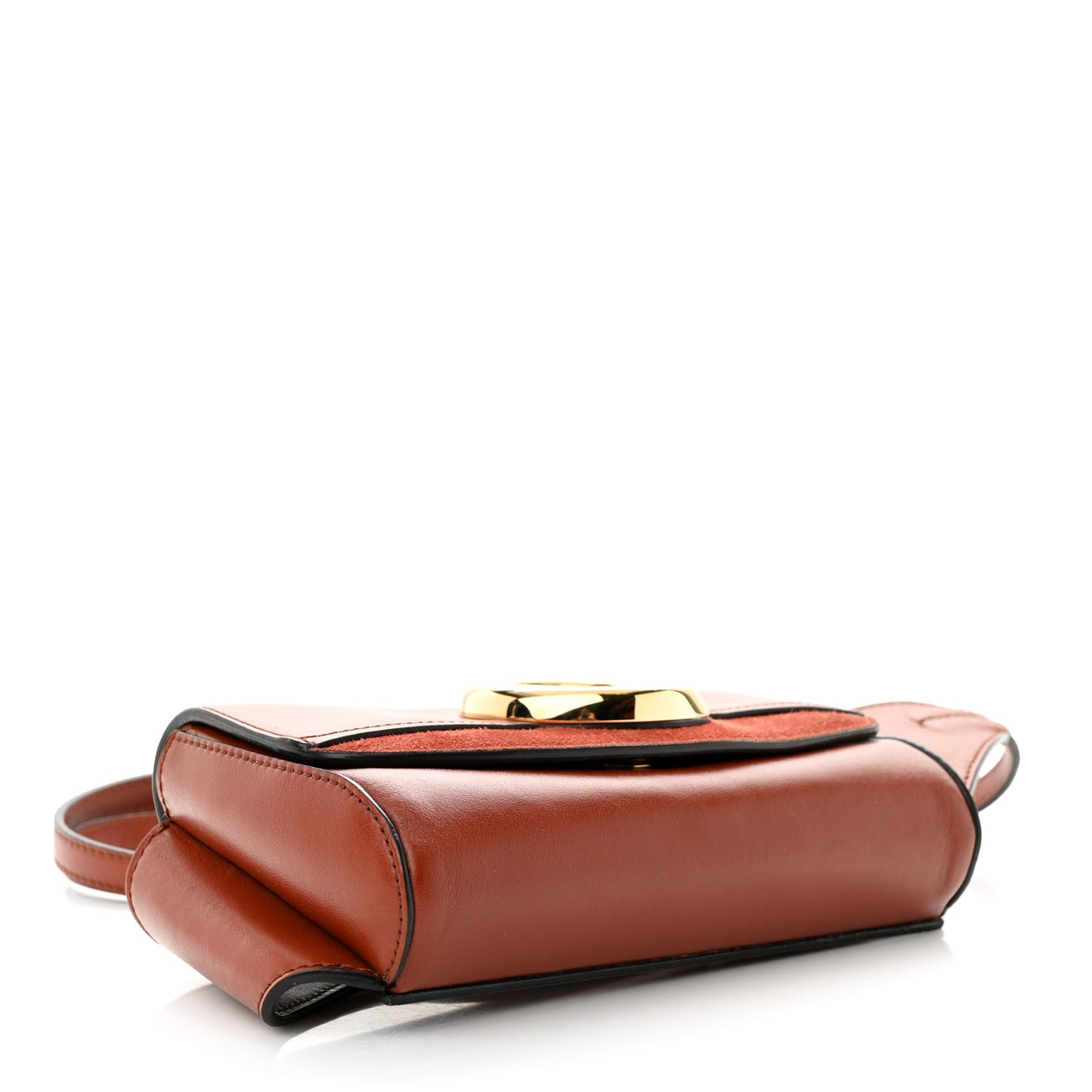 Calfskin Suede C Belt Bag Sepia Brown