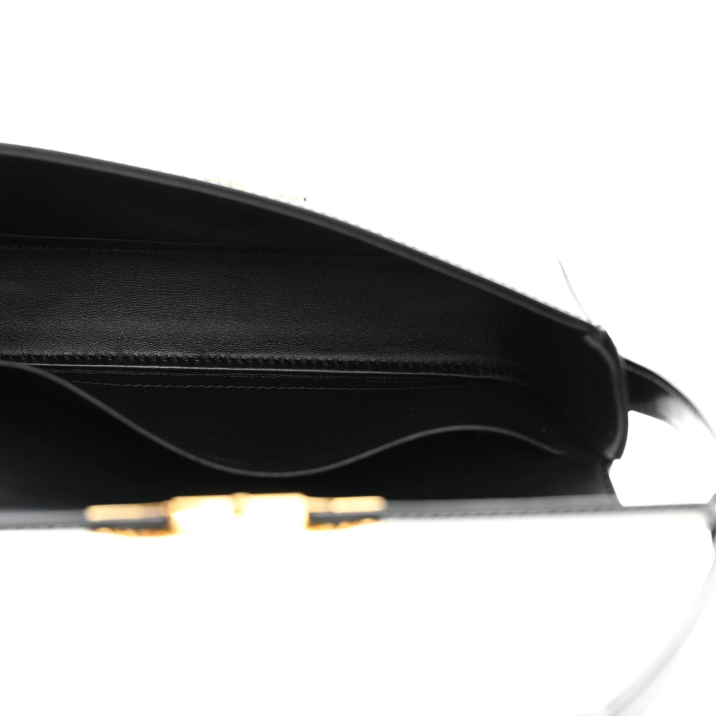 Shiny Calfskin Triomphe Shoulder Bag Black