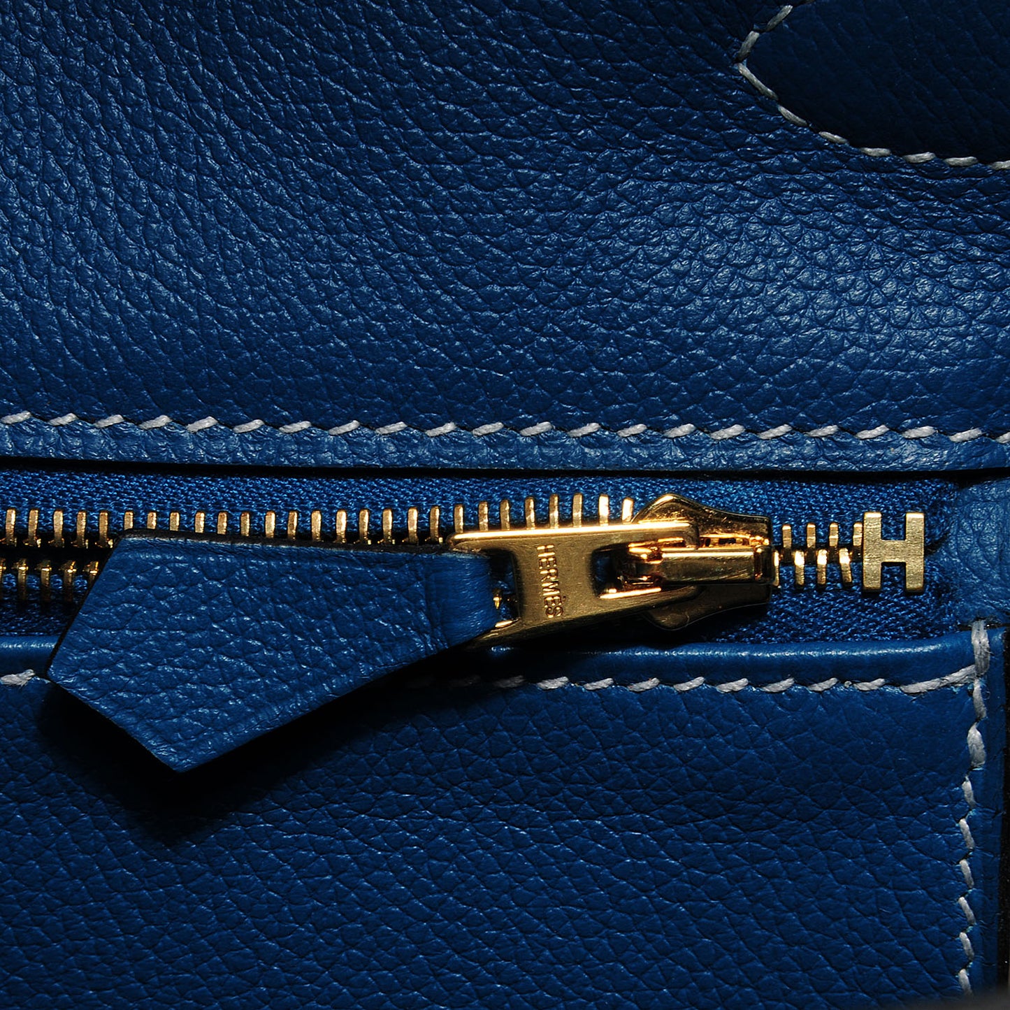 Veau Doblis Evergrain Grizzly Birkin 35 Bleu de Galice Ciel
