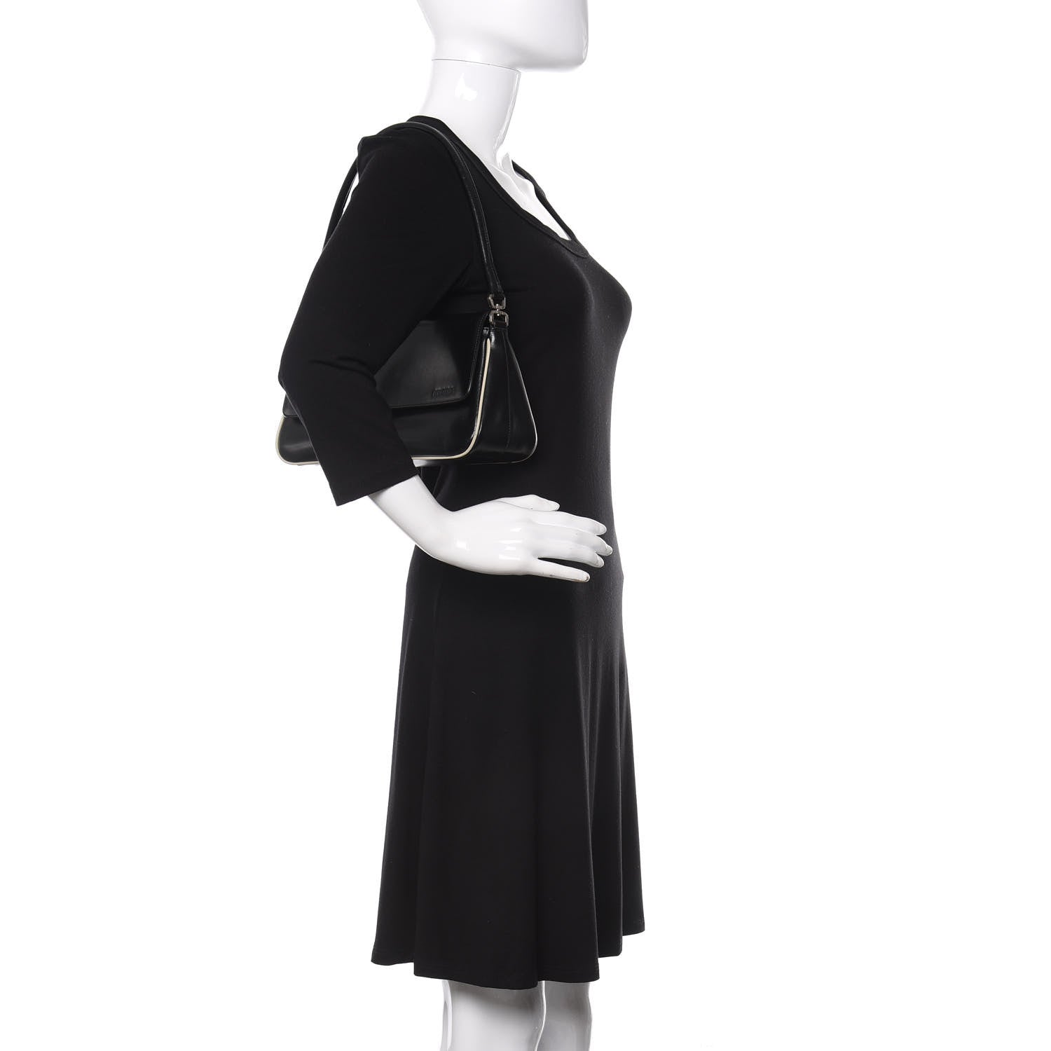 Prada Spazzolato Shoulder Bag Black 2 of 11