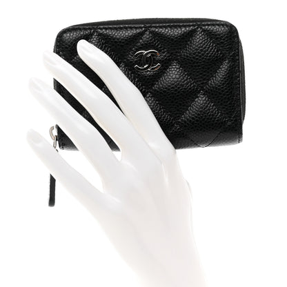 Chanel Caviar Quilted Zip Coin Purse Black 2 of 8