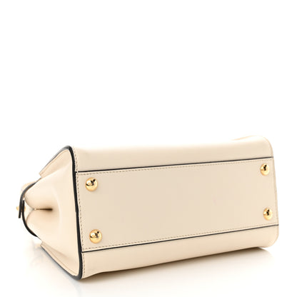 Fendi Vitello Seta Suede FF Mini Peekaboo Iconic Satchel Uovo Sigaro Marrone 4 of 13