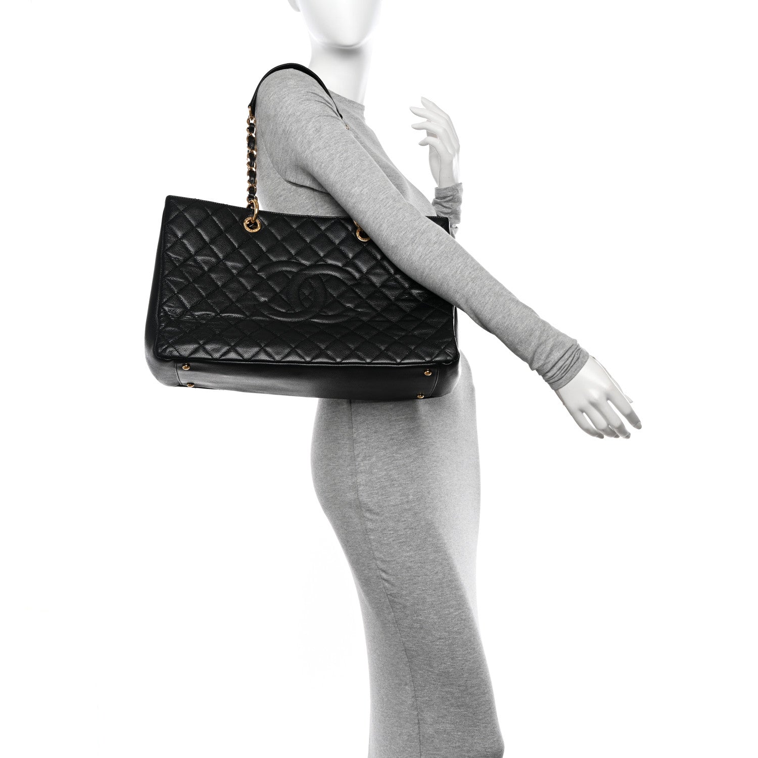 Chanel Caviar Quilted Grand Shopping Tote GST Black 2 of 12
