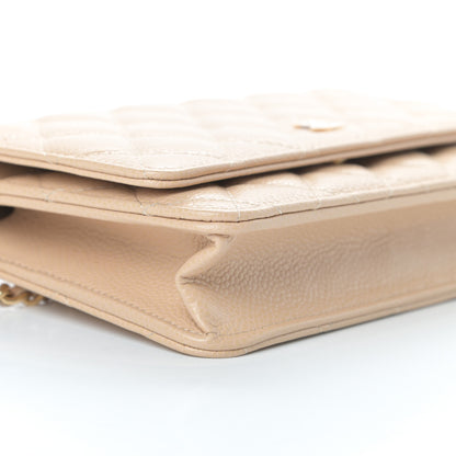 Chanel Caviar Quilted Wallet On Chain WOC Beige 10 of 14