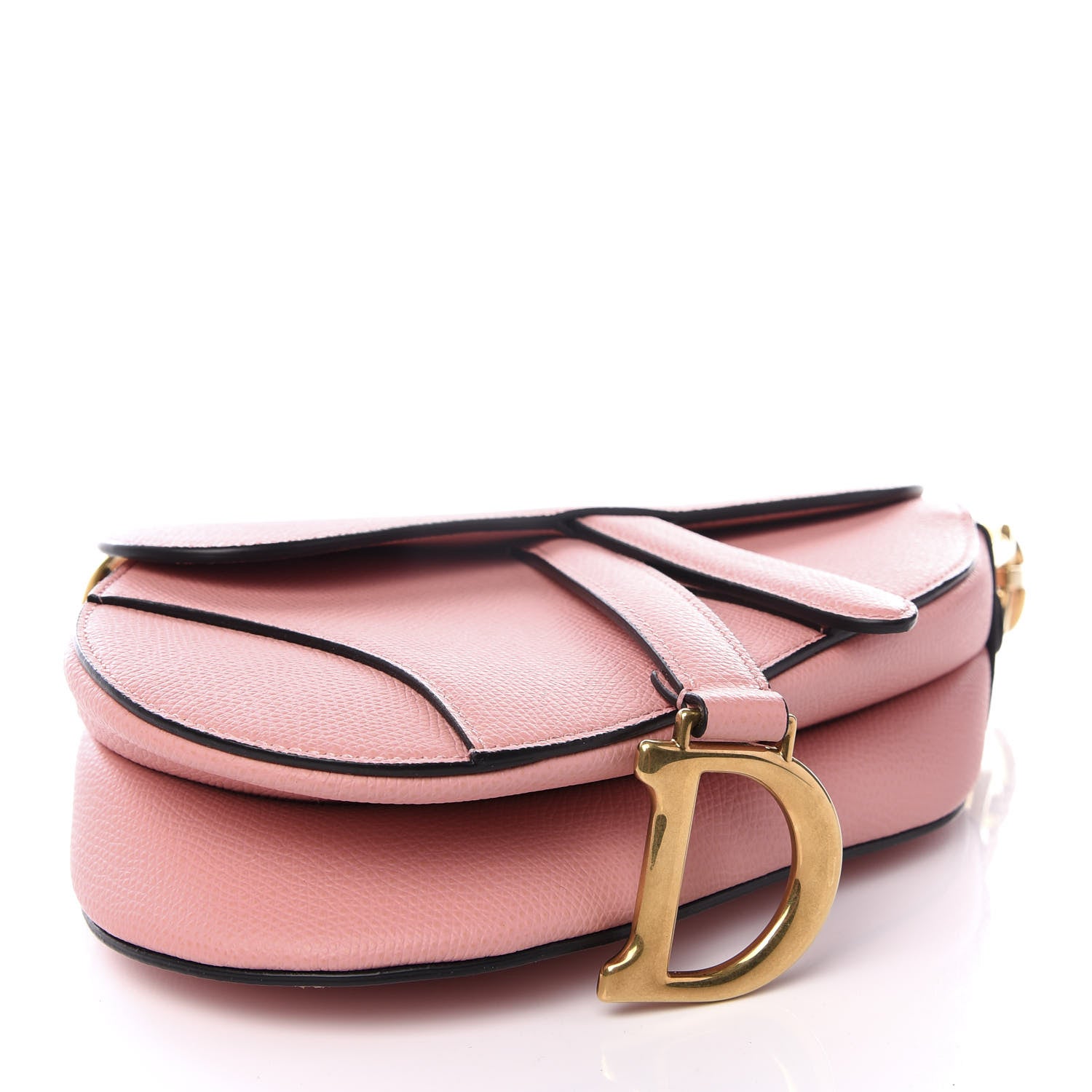 Christian Dior Grained Calfskin Mini Saddle Bag Pink 3 of 9