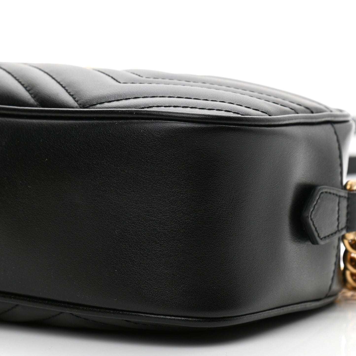 Calfskin Matelasse Small GG Marmont Chain Shoulder Bag Black