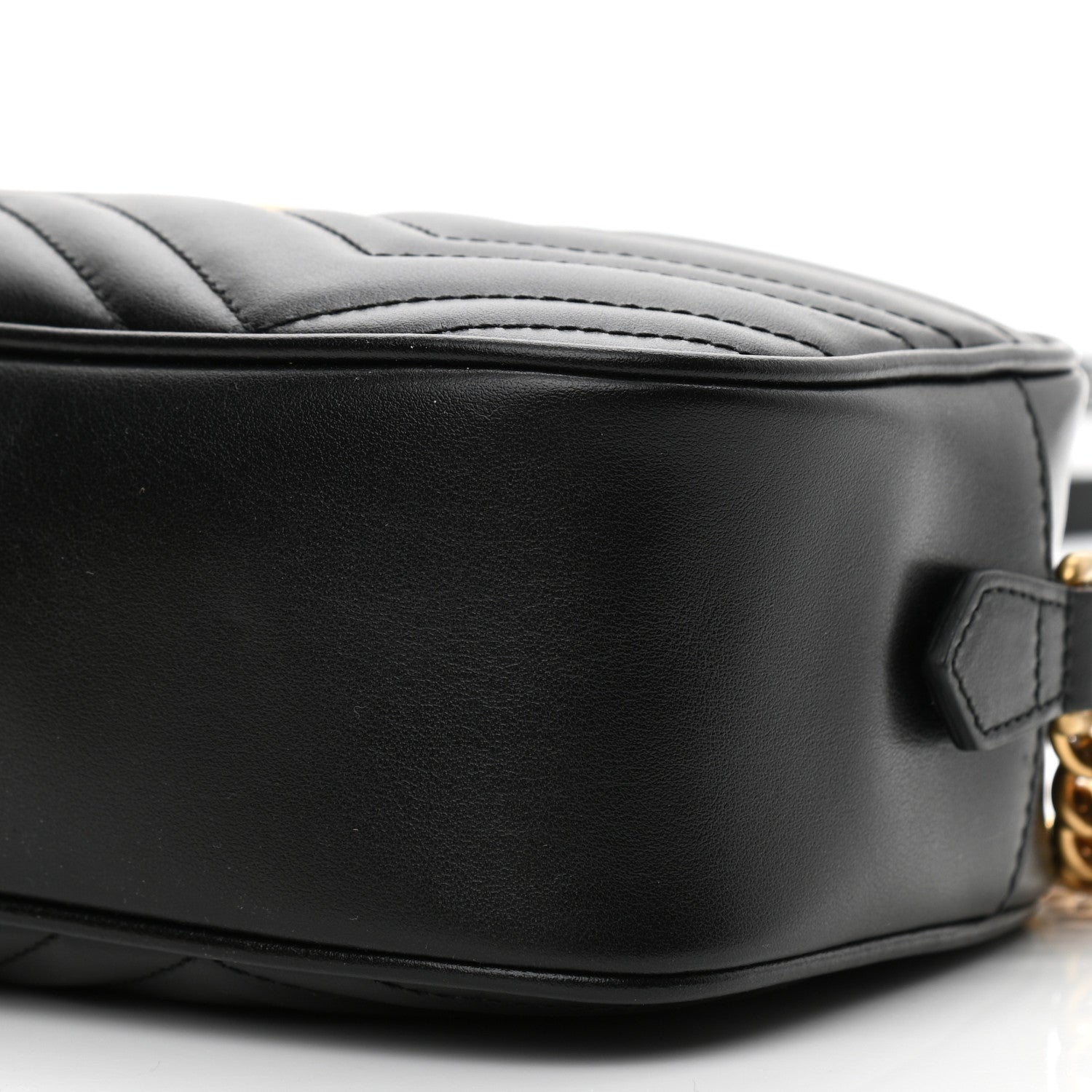 Gucci Calfskin Matelasse Small GG Marmont Chain Shoulder Bag Black 10 of 10